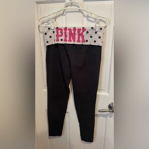 Pink Vintage Y2K Black Stretch Leggings from 2012